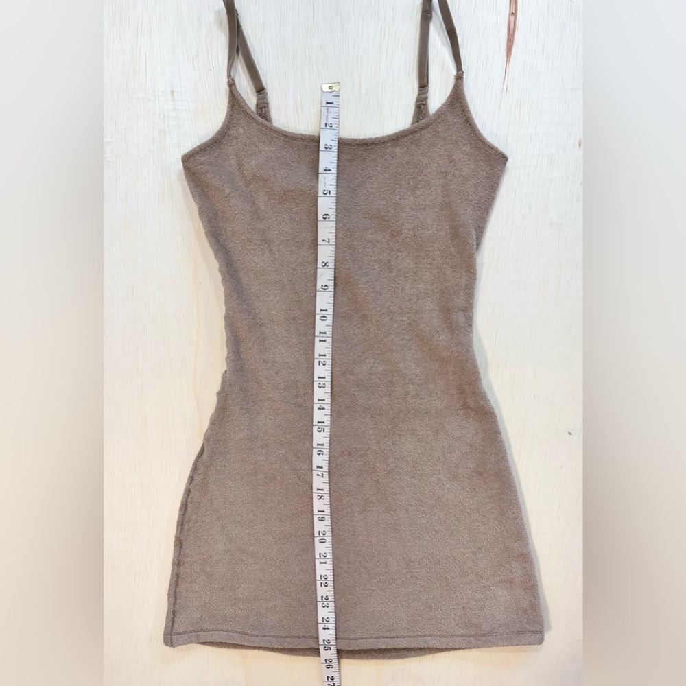 Skims Women's Terry Scoop-neck Cotton-blend Towelling Mini Dress in desert tan - Picture 6 of 8